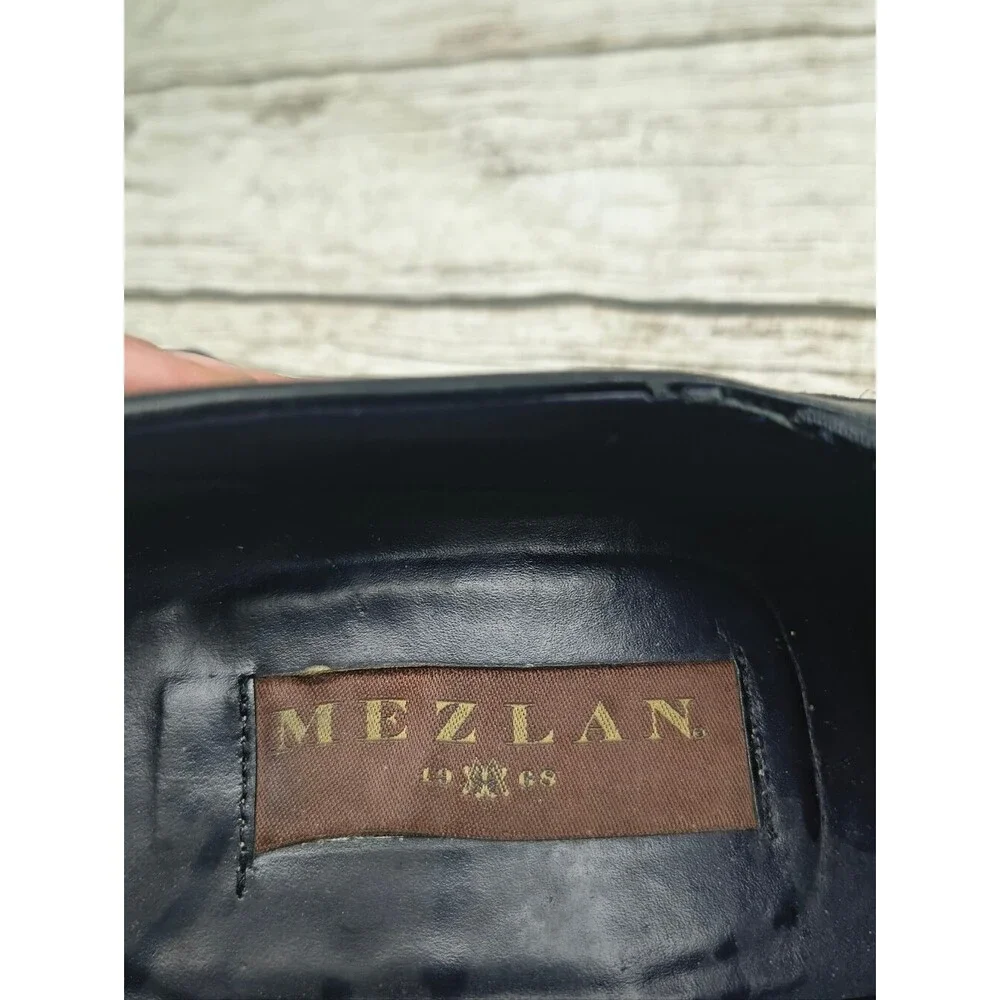 Mezlan Black Leather Slip On Loafers Men Size 11.5